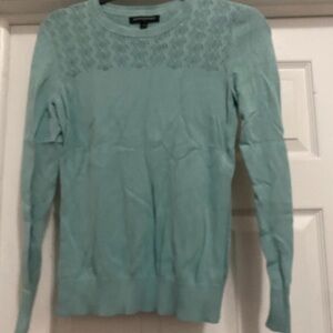 Banana Republic Light Blue Lace Yoke Crewneck Sweater